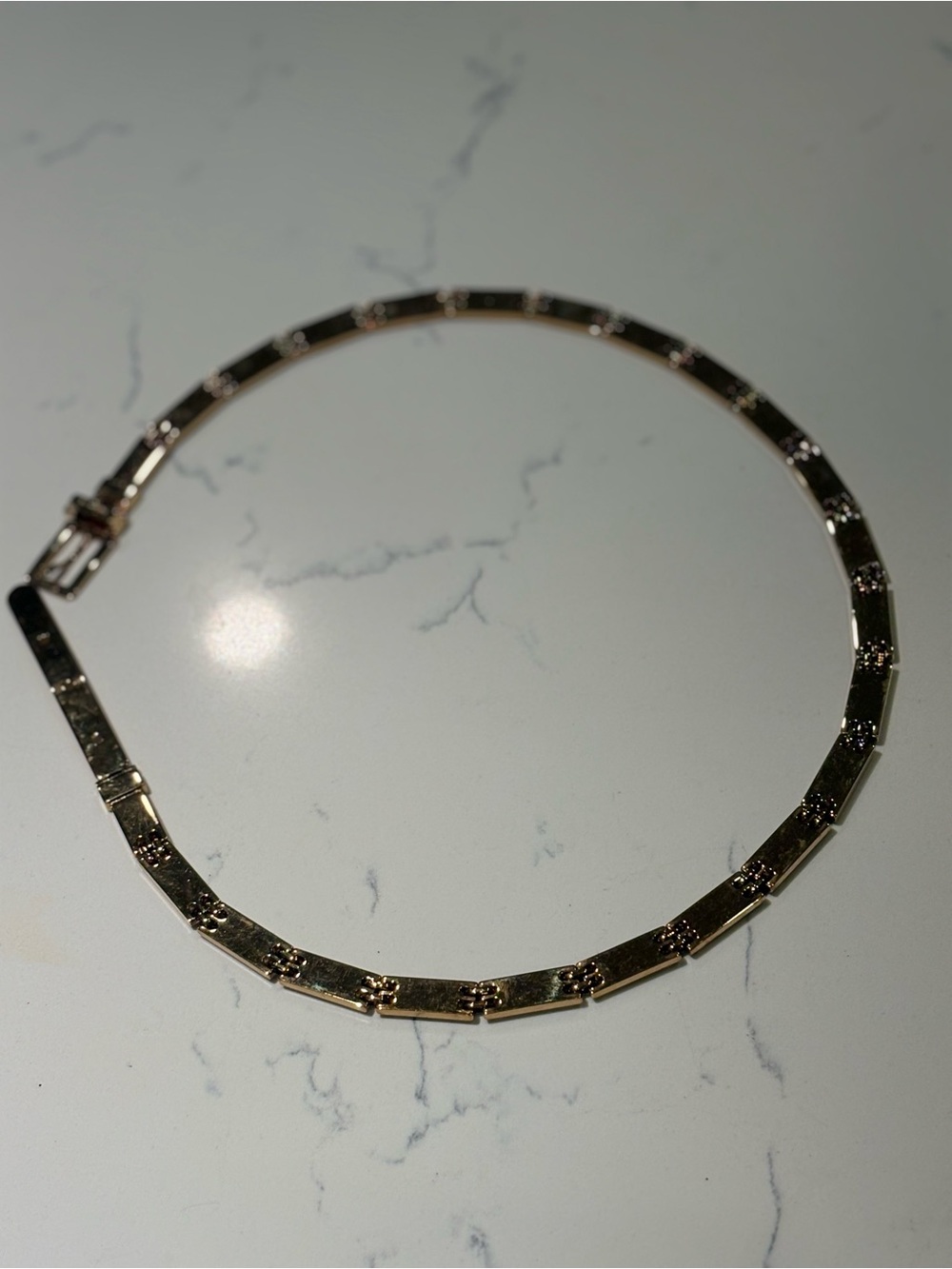 Salvatore Ferragamo Gold Tone Link Necklace